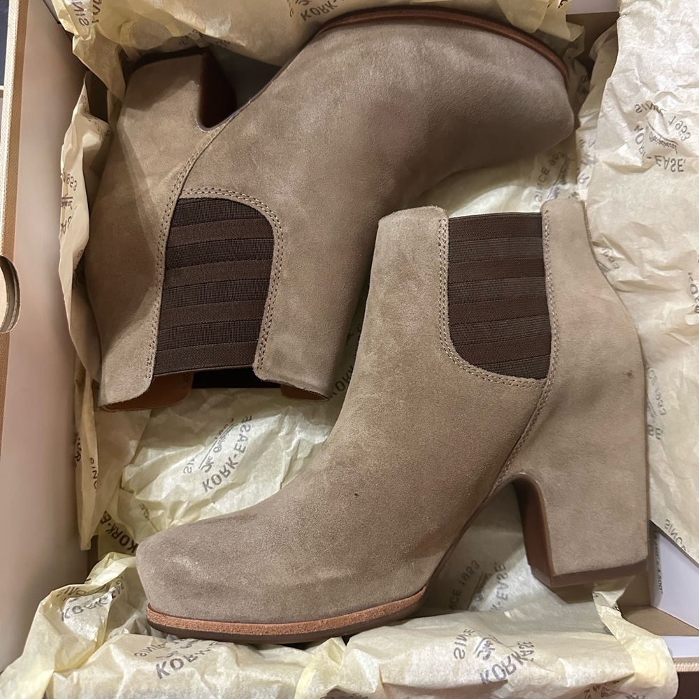 Kork-Ease Taupe Ankle Booties